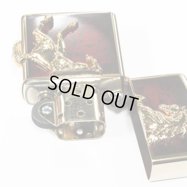 Photo3: Zippo Winning Whinny Deep Red Horse Metal Gold Plating Gold Tank Japan Limited Oil Lighter (3)