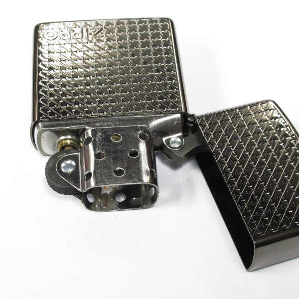 Photo3: Zippo Houndstooth Design Both Sides Etching Black Titanium Plating Japan Limited Oil Lighter (3)