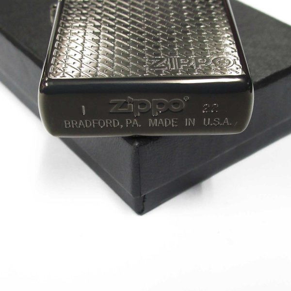 Photo4: Zippo Houndstooth Design Both Sides Etching Black Titanium Plating Japan Limited Oil Lighter (4)