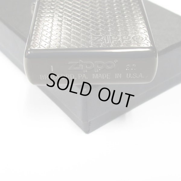 Photo4: Zippo Houndstooth Design Both Sides Etching Black Titanium Plating Japan Limited Oil Lighter (4)