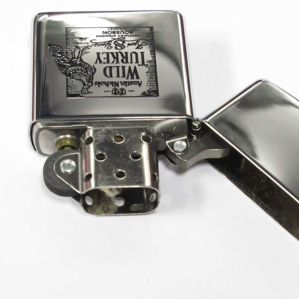 Photo3: Vintage Zippo Wild Turkey Bourbon Whiskey Etching Mirror 2002 Oil Lighter (3)