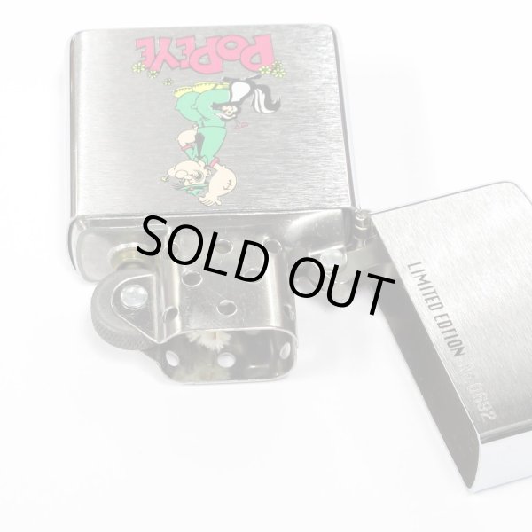 Photo3: Vintage Zippo Popeye the Sailorman Skunk Anime Satena Etching Japan Limited Oil Lighter (3)