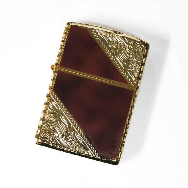 Photo1: Zippo Arabesque Gold Plating Both Sides Etching Japan Limited Oil Lighter (1)
