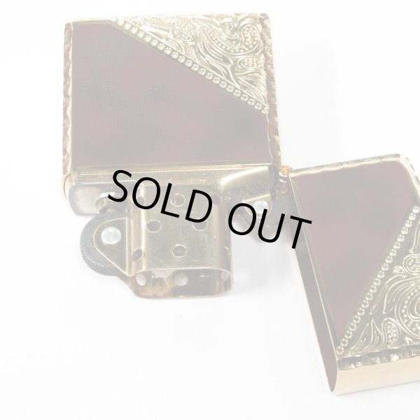 Photo3: Zippo Arabesque Gold Plating Both Sides Etching Japan Limited Oil Lighter (3)