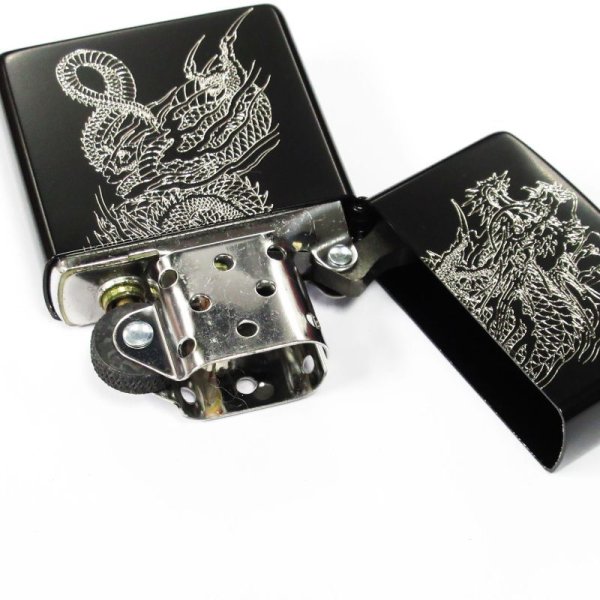 Photo3: Zippo Ryu ga Gotoku 8 Kazuma Kiryu Like a Dragon Matte Black Silver Both Sides Etching Japan Limited Oil Lighter (3)