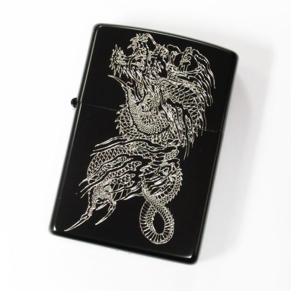 Photo1: Zippo Ryu ga Gotoku 8 Kazuma Kiryu Like a Dragon Matte Black Silver Both Sides Etching Japan Limited Oil Lighter (1)