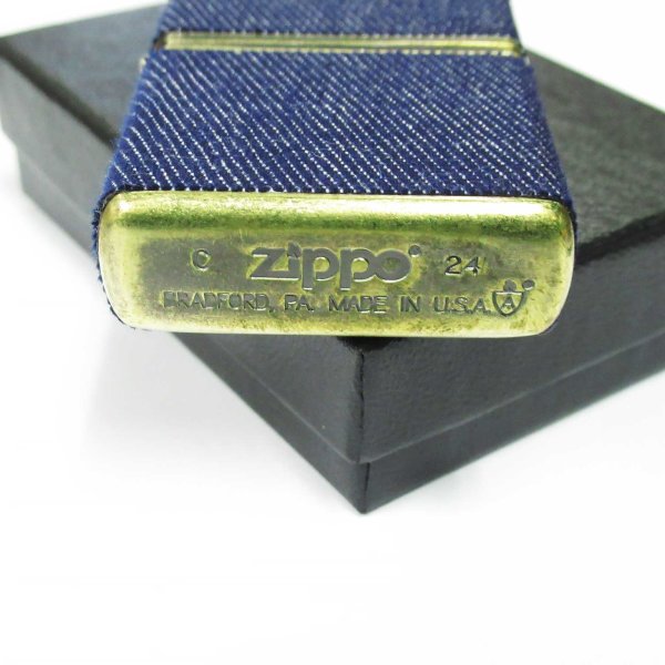Photo4: Zippo Armor Case Blue Denim Cotton Roll Brass Japan Limited Oil Lighter (4)