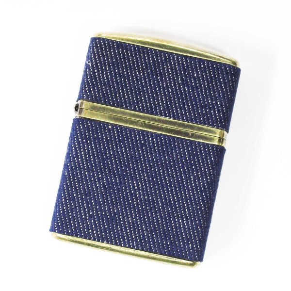 Photo1: Zippo Armor Case Blue Denim Cotton Roll Brass Japan Limited Oil Lighter (1)