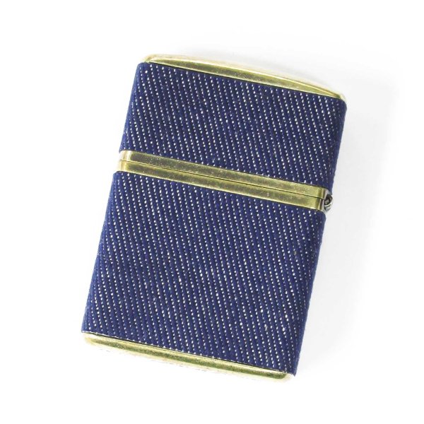 Photo2: Zippo Armor Case Blue Denim Cotton Roll Brass Japan Limited Oil Lighter (2)