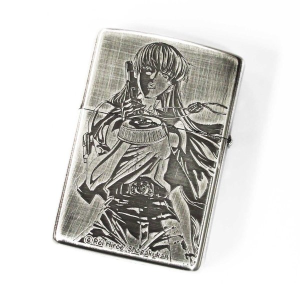 Photo2: Zippo BLACK LAGOON ROBERTA Both Sides Etching Used Finish Feeling Japanese Anime Japan Limited Oil Lighter (2)