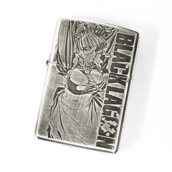 Photo1: Zippo BLACK LAGOON ROBERTA Both Sides Etching Used Finish Feeling Japanese Anime Japan Limited Oil Lighter (1)