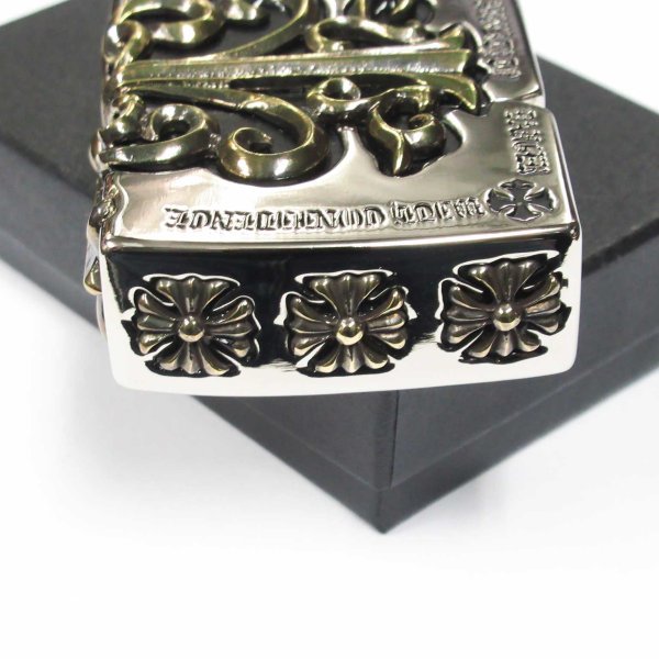 Photo4: Zippo Gothic Gold Side Arabesque Cross Full Metal Jacket Japan Limited Heavy Weight Oil Lighter (4)