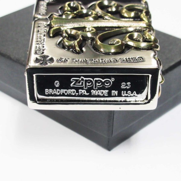 Photo6: Zippo Gothic Gold Side Arabesque Cross Full Metal Jacket Japan Limited Heavy Weight Oil Lighter (6)
