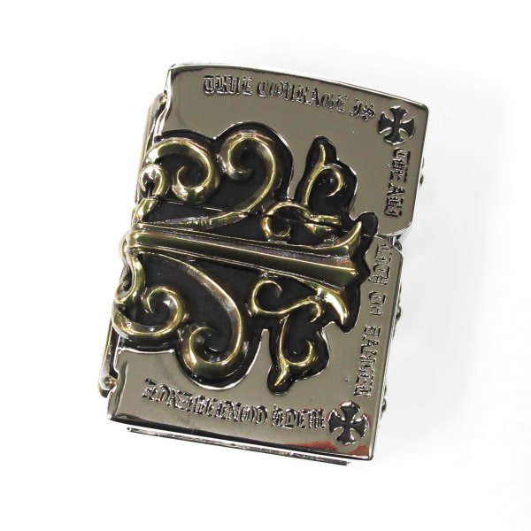 Photo2: Zippo Gothic Gold Side Arabesque Cross Full Metal Jacket Japan Limited Heavy Weight Oil Lighter (2)