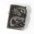 Photo1: Zippo Dragon Ryu 2-Sides Metal Antique Nickel Oil Lighter Japan Limited (1)