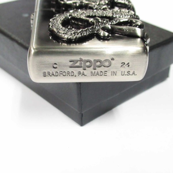 Photo5: Zippo Dragon Ryu 2-Sides Metal Antique Nickel Oil Lighter Japan Limited (5)