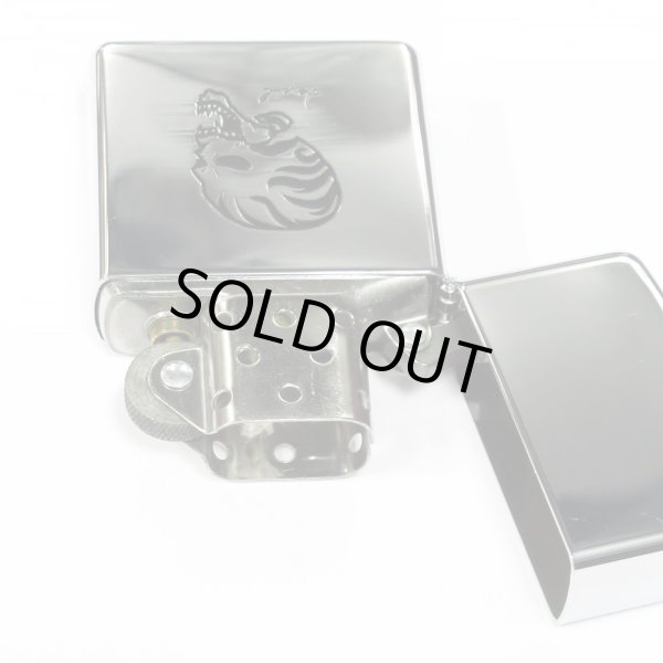 Photo3: Vintage Zippo Tribal Tattoo Skull Chrome Polish Etching Japan Limited Oil Lighter (3)