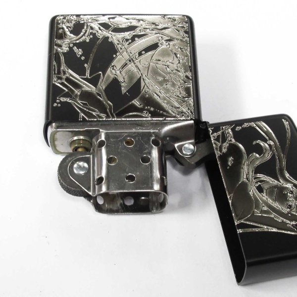 Photo3: Zippo Re:ZERO Starting Life in Another World Echidna Matte Black Silver Both Sides Etching Japan Limited Oil Lighter (3)