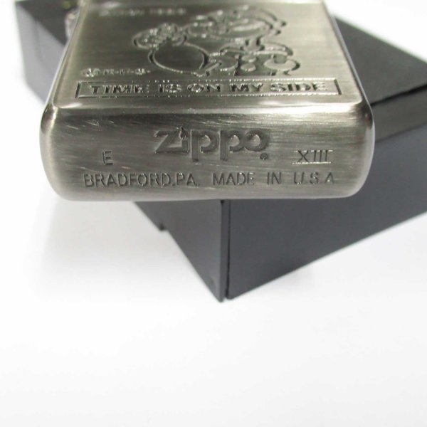 Photo4: Vintage Zippo Popeye the Sailorman Anime Oxidized Nickel Etching Japan Limited Oil Lighter (4)