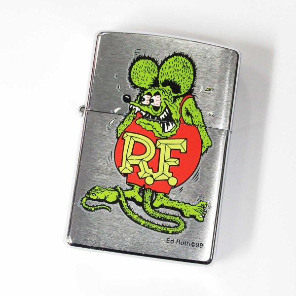 Photo1: Used Vintage Zippo Rat Fink Ed Big Daddy Roth 1999 Chrome Satena Oil Lighter (1)