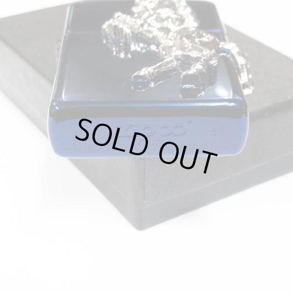 Photo6: Zippo Winning Whinny Silver Horse Metal Blue Titanium Plating Etching Japan Limited Oil Lighter (6)