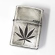 Photo1: Zippo Cannabis Leaf Etching Used Finish Feeling Japan Limited Oil Lighter (1)