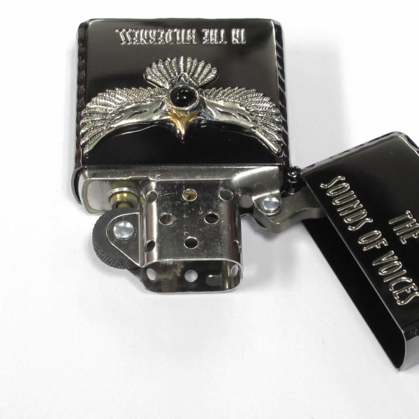 Photo3: Zippo Eagle Feather Metal Onyx Black Nickel Plating Etching Japan Limited Oil Lighter (3)