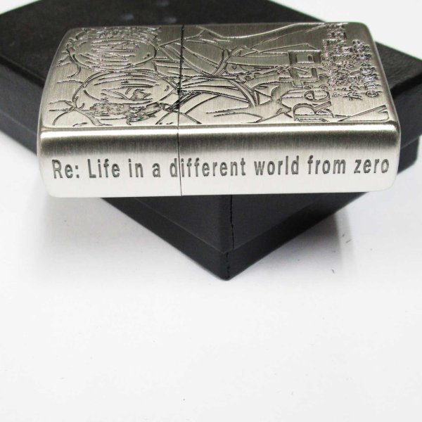 Photo4: Zippo Re:ZERO Starting Life in Another World Rem & Ram Oxidized Silver Plating Both Sides Etching Japan Limited Oil Lighter (4)