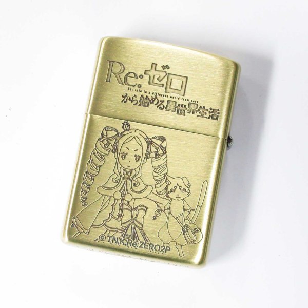 Photo2: Zippo Re:ZERO Starting Life in Another World Emilia Oxidized Brass Plating Both Sides Etching Japan Limited Oil Lighter (2)