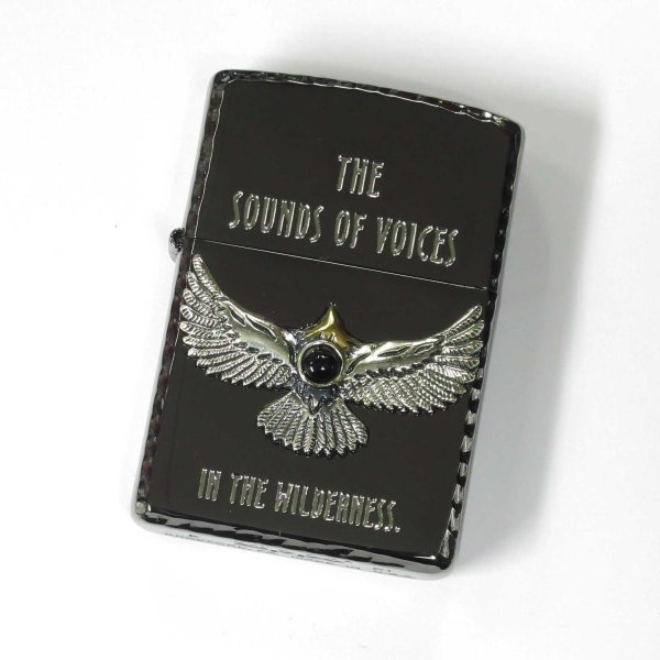 Photo1: Zippo Eagle Feather Metal Onyx Black Nickel Plating Etching Japan Limited Oil Lighter (1)