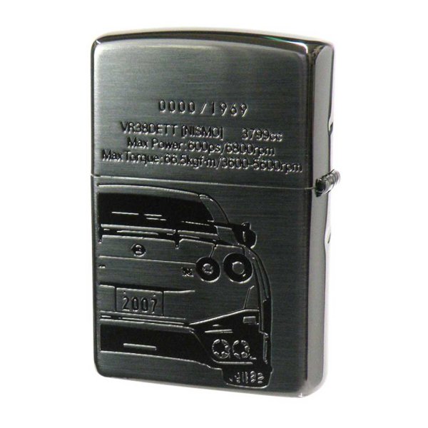 Photo2: Zippo NISSAN SKYLINE GT-R R35 NISMO Both Sides Etching Black Nickel Plating Japan Limited Oil Lighter (2)