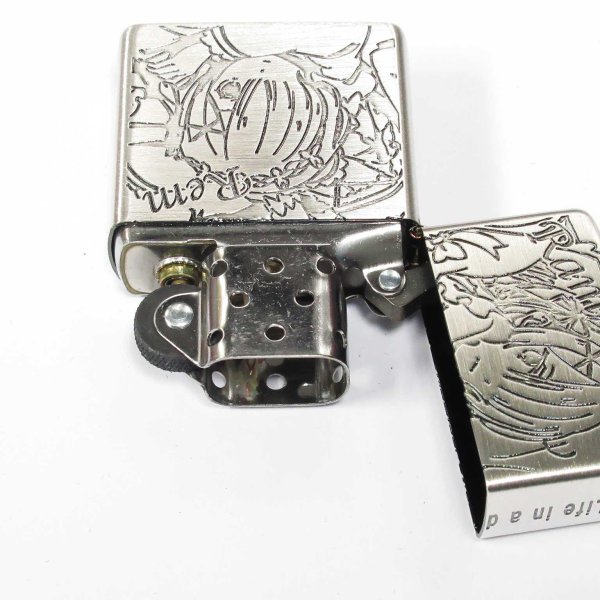 Photo3: Zippo Re:ZERO Starting Life in Another World Rem & Ram Oxidized Silver Plating Both Sides Etching Japan Limited Oil Lighter (3)