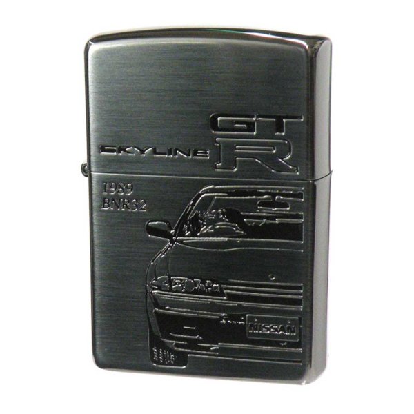 Photo1: Zippo NISSAN SKYLINE GT-R BNR32 Both Sides Etching Black Nickel Plating Japan Limited Oil Lighter (1)