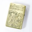 Photo2: Zippo Lycoris Recoil Cafe Lyco Reco Oxidized Brass 3-sides Etching Japan Limited Japanese Anime Oil Lighter (2)