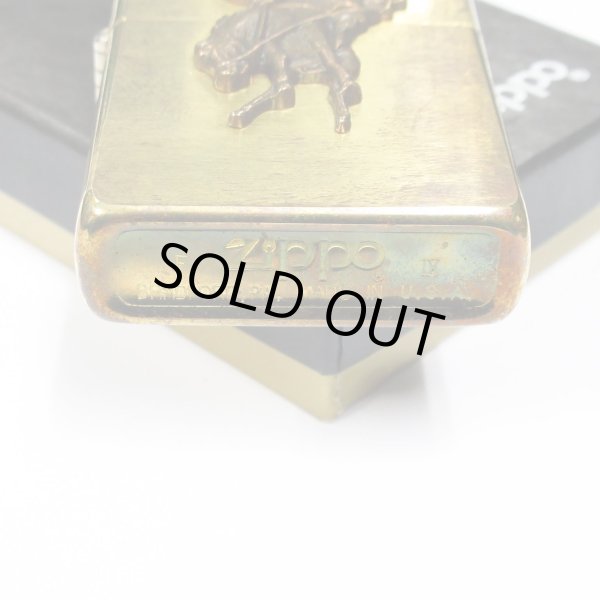 Photo7: Vintage Zippo Cowboy Rodeo Metal Solid Brass 1993 Oil Lighter (7)