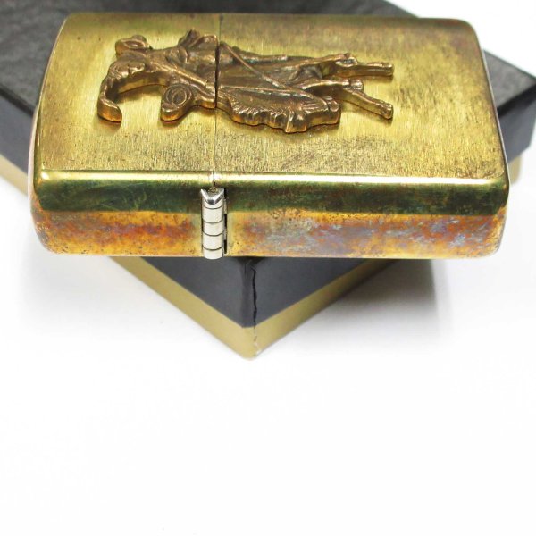Photo6: Vintage Zippo Cowboy Rodeo Metal Solid Brass 1993 Oil Lighter (6)