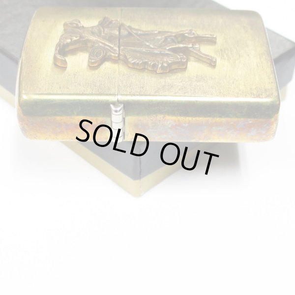 Photo6: Vintage Zippo Cowboy Rodeo Metal Solid Brass 1993 Oil Lighter (6)