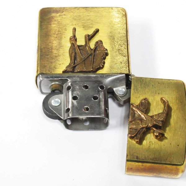 Photo3: Vintage Zippo Cowboy Rodeo Metal Solid Brass 1993 Oil Lighter (3)