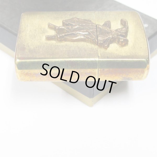 Photo4: Vintage Zippo Cowboy Rodeo Metal Solid Brass 1993 Oil Lighter (4)