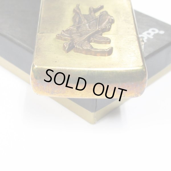 Photo5: Vintage Zippo Cowboy Rodeo Metal Solid Brass 1993 Oil Lighter (5)