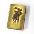 Photo1: Vintage Zippo Cowboy Rodeo Metal Solid Brass 1993 Oil Lighter (1)