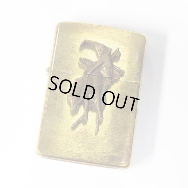 Photo1: Vintage Zippo Cowboy Rodeo Metal Solid Brass 1993 Oil Lighter (1)