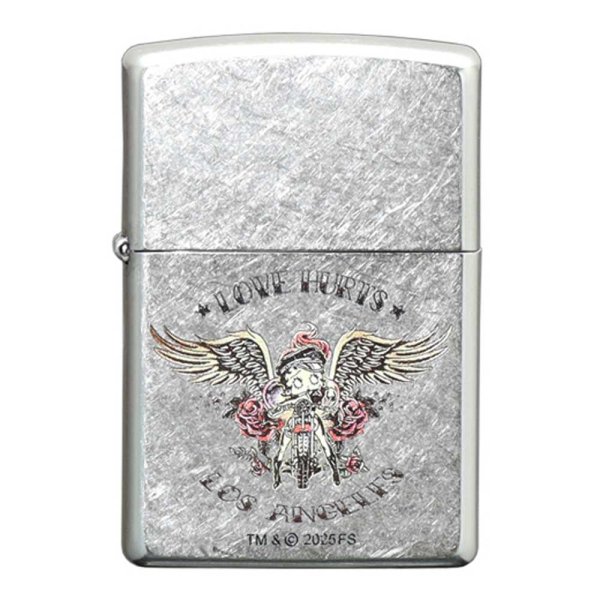 Photo1: Zippo Betty Boop Love Hurts Street Chrome Etching Japan Limited Oil Lighter (1)