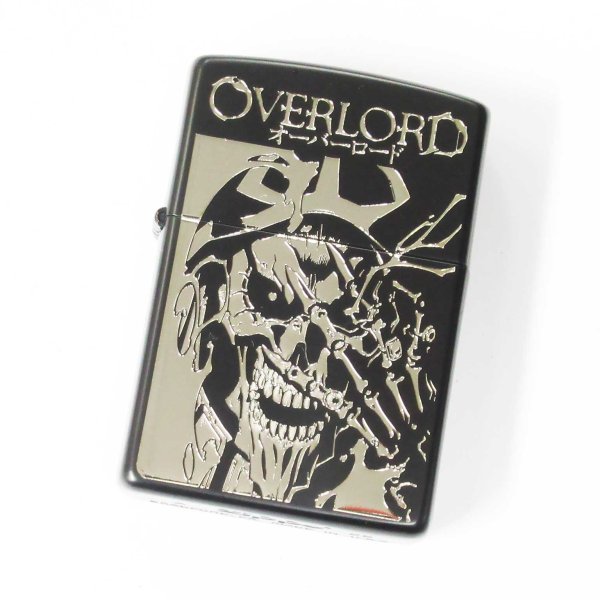 Photo1: Zippo Overlord Ainz Albedo Matte Black Silver Both Sides Etching Japan Limited Japanese Anime Oil Lighter (1)