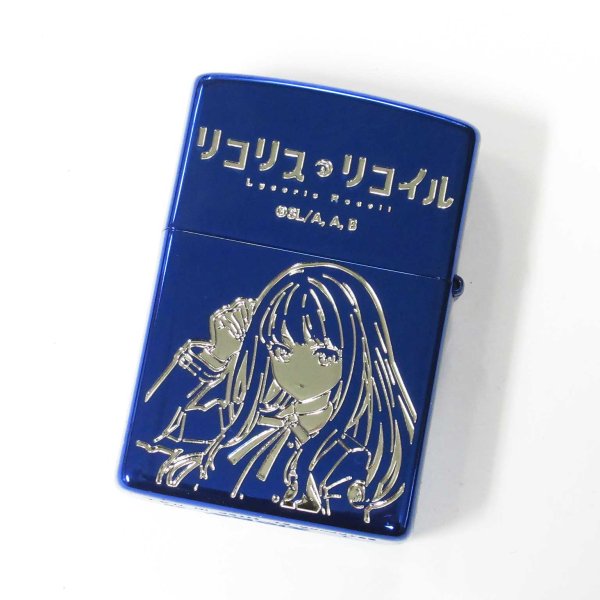 Photo2: Zippo Lycoris Recoil Takina Ion Blue Both Sides Etching Japan Limited Japanese Anime Oil Lighter (2)