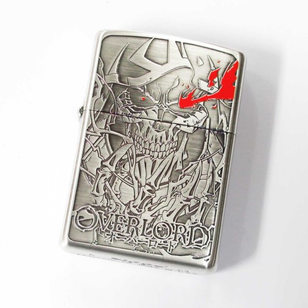 Photo1: Zippo Overlord Ainz Oxidized Silver Both Sides Etching Japan Limited Japanese Anime Oil Lighter (1)