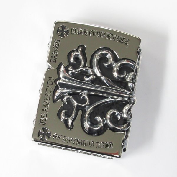 Photo1: Zippo Gothic Silver Side Arabesque Cross Full Metal Jacket Japan Limited Heavy Weight Oil Lighter (1)