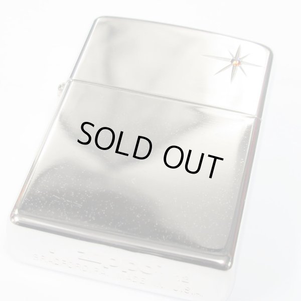 Photo2: Outlet Zippo Star Deep Engraving Blue Rhinestone Platinum Mirror Plating Japan Limited Oil Lighter (2)