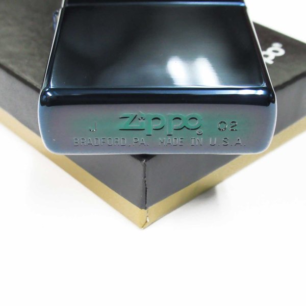 Photo4: Vintage Zippo 2002 Blue Titanium Coating Japan Limited Oil Lighter (4)