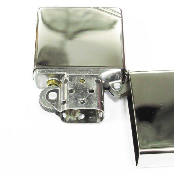Photo3: Zippo Flat Top 1937 Replica Both Sides Diagonal Platinum Mirror Plating Japan Limited Oil Lighter (3)